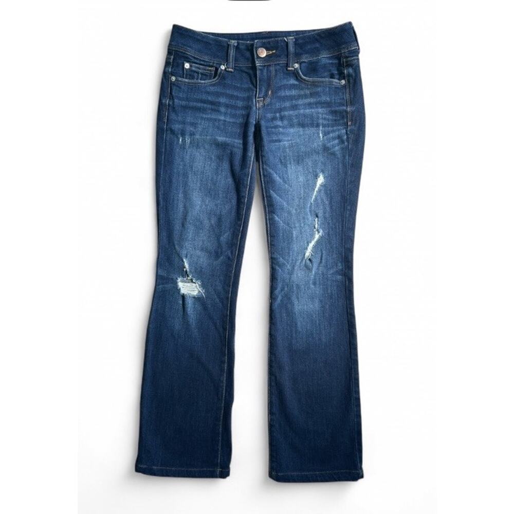 American Eagle Y2K Slim Boot Bootcut Low Rise Blue Denim Stretch Jeans Women's 4